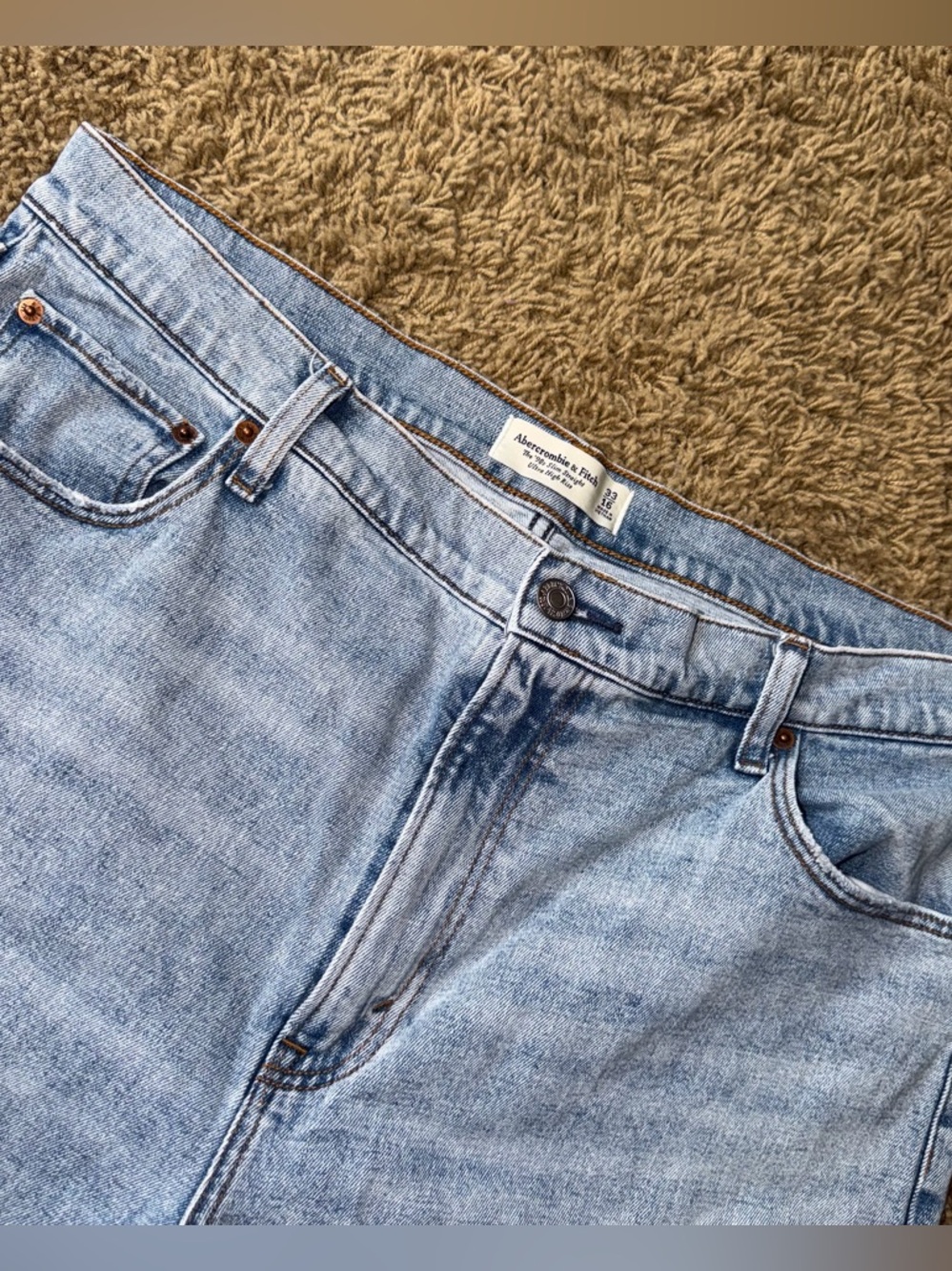 Women’s Abercrombie & Fitch 90’s Slim Straight Jeans Size 33/16 - Picture 5 of 7